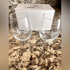 Set of Two 16oz Clear Stemless Wine Glasses Total Wine Exclusive